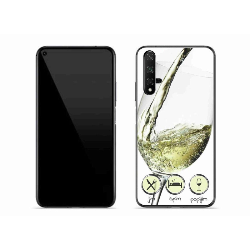 Gél tok mmCase mobil Huawei Nova 5T - borospohár fehér