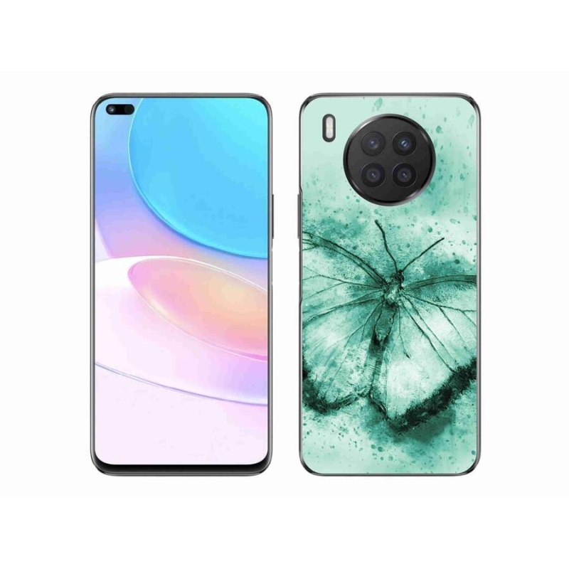 Gél tok mmCase mobiltelefonhoz Huawei Nova 8i - zöld pillangó