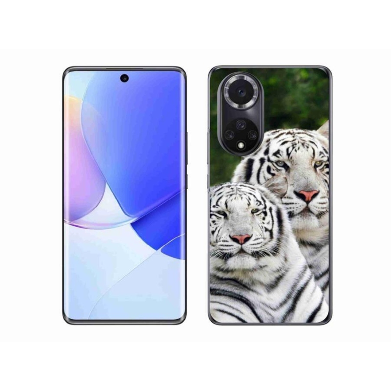 Gél tok mmCase a mobil Huawei Nova 9 - fehér tigrisek számára
