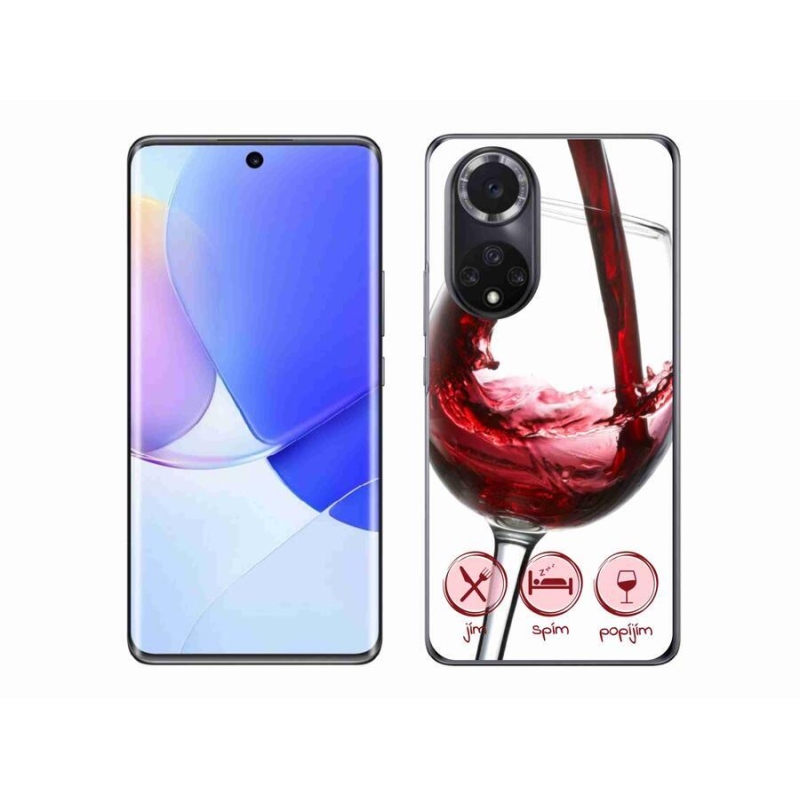 Gél tok mmCase mobiltelefonhoz Huawei Nova 9 - borospohár piros