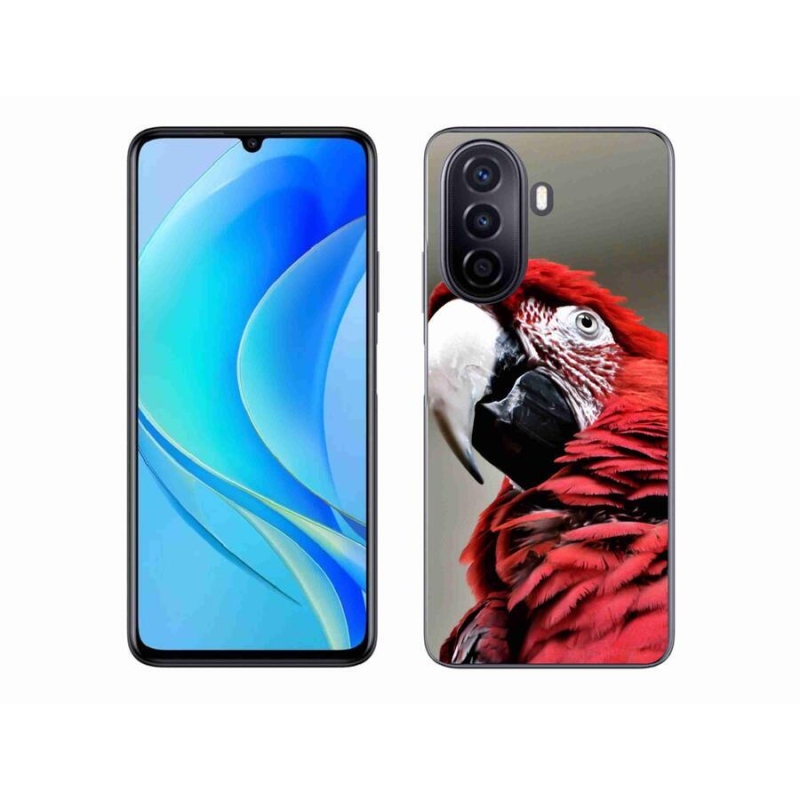 Gél tok mmCase mobiltelefonhoz Huawei Nova Y70 - papagáj ara piros