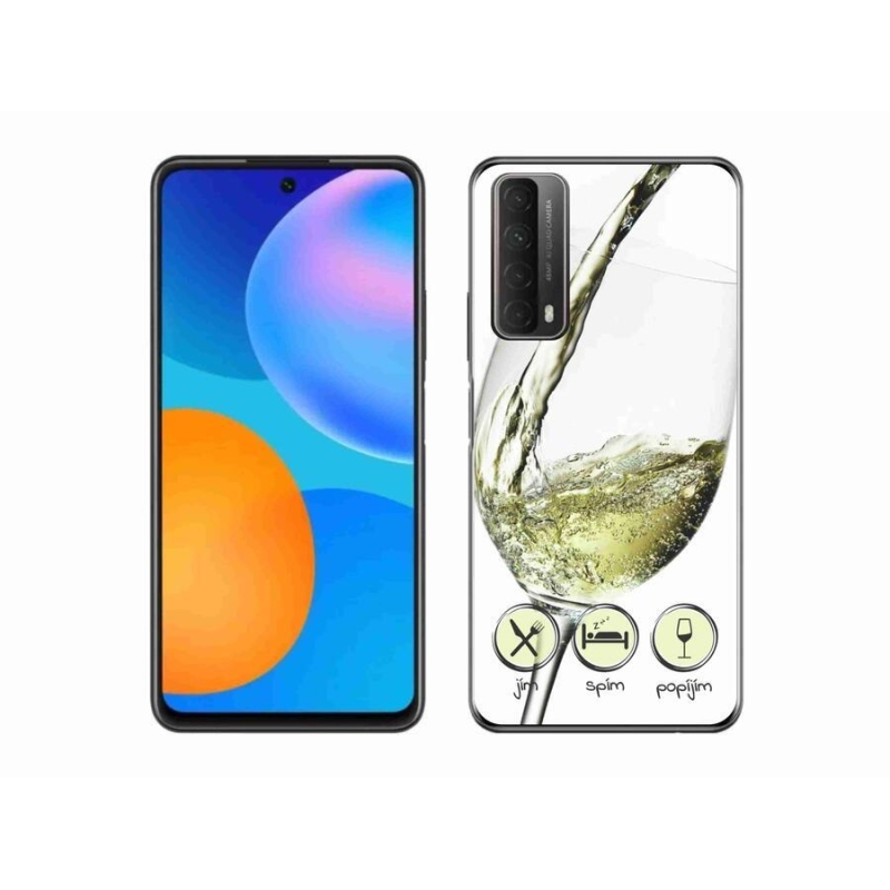 Gél tok mmCase mobiltelefonhoz Huawei P Smart (2021) - borospohár fehér