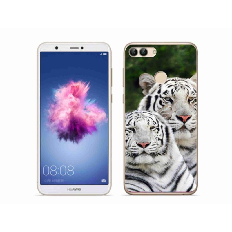 Gél tok mmCase mobil Huawei P Smart - fehér tigrisek