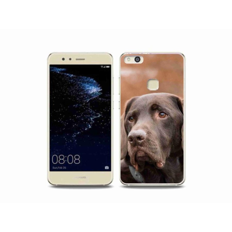 Gél tok mmCase a mobil Huawei P10 Lite készülékhez - barna labrador