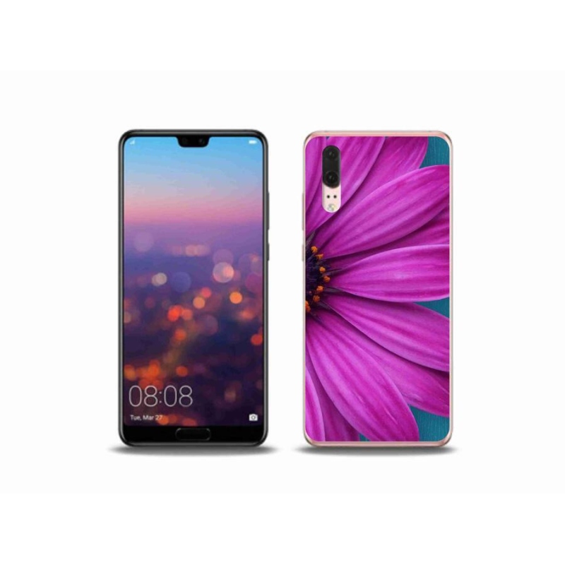 Gél tok mmCase mobiltelefonhoz Huawei P20 - lila százszorszép