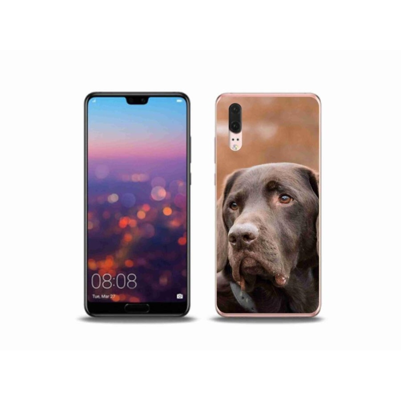 Gél tok mmCase a mobil Huawei P20 készülékhez - barna labrador