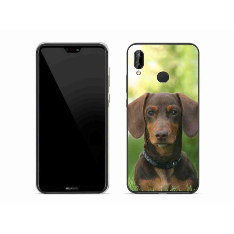Gél tok mmCase a mobil Huawei P20 Lite készülékhez - barna tacskó