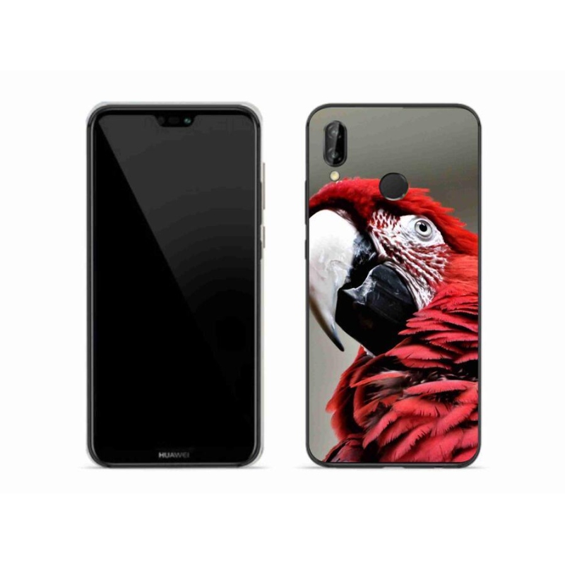 Gél tok mmCase mobiltelefonhoz Huawei P20 Lite - papagáj ara piros