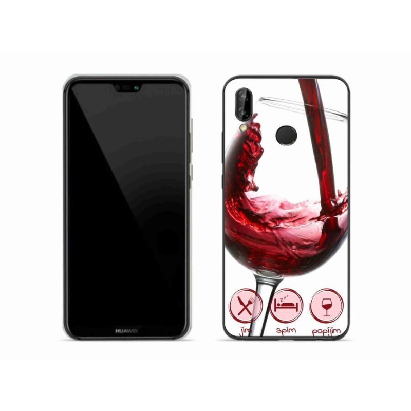 Gél tok mmCase mobiltelefonhoz Huawei P20 Lite - borospohár piros