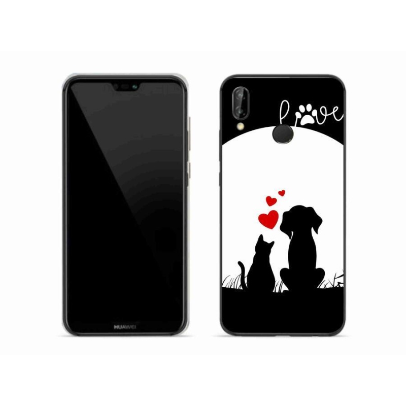 Gél tok mmCase mobil Huawei P20 Lite - állati szeretet