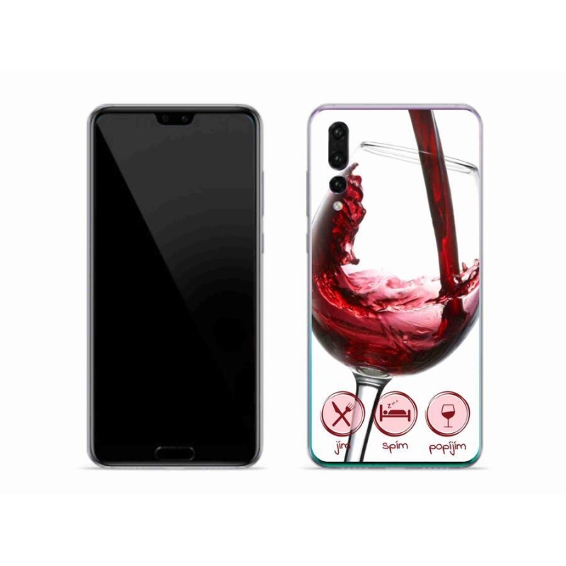 Gél tok mmCase mobiltelefonhoz Huawei P20 Pro - borospohár piros