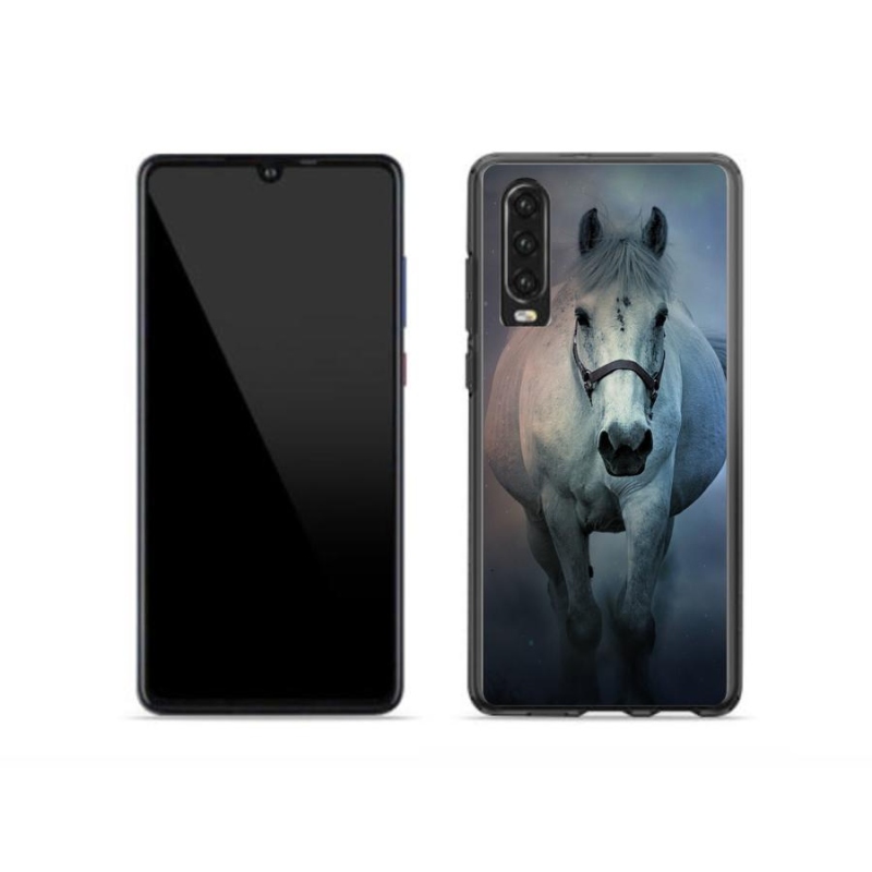 Gél tok mmCase a mobil Huawei P30 - futó fehér lóhoz