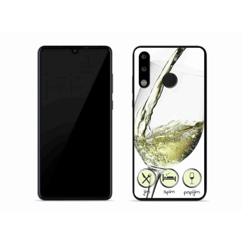 Gél tok mmCase mobiltelefonhoz Huawei P30 Lite - borospohár fehér