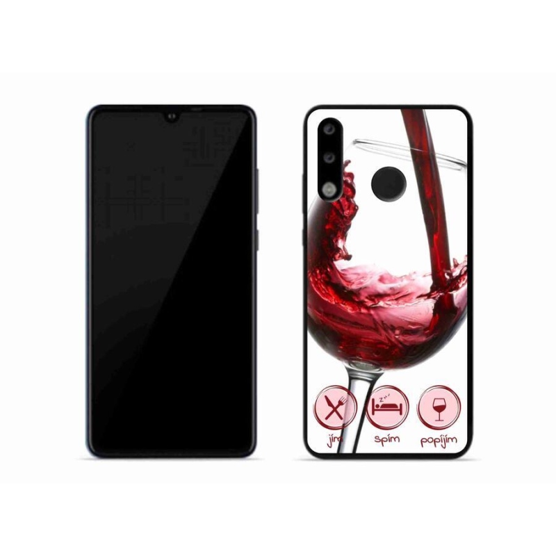 Gél tok mmCase mobiltelefonhoz Huawei P30 Lite - borospohár piros
