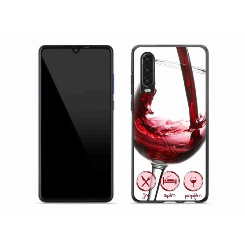 Gél tok mmCase mobiltelefonhoz Huawei P30 - borospohár piros