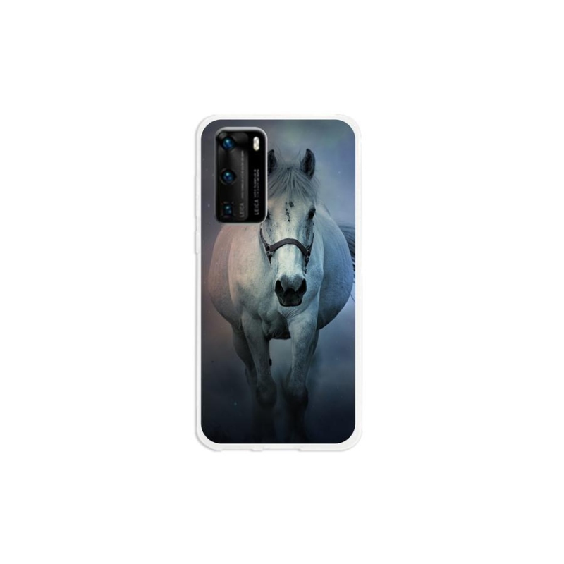 Gél tok mmCase a mobil Huawei P40 - futó fehér lóhoz