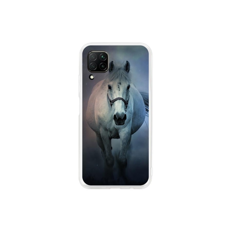Gél tok mmCase a mobil Huawei P40 Lite - futó fehér lóhoz