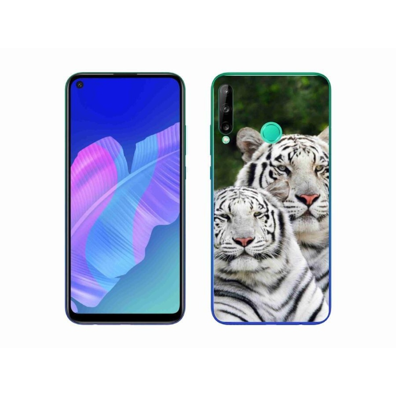 Gél tok mmCase a mobil Huawei P40 Lite E - fehér tigrisek számára