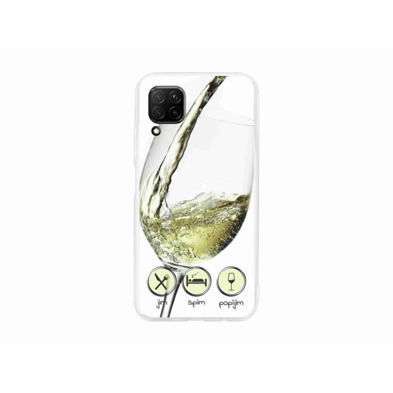 Gél tok mmCase mobiltelefonhoz Huawei P40 Lite - borospohár fehér