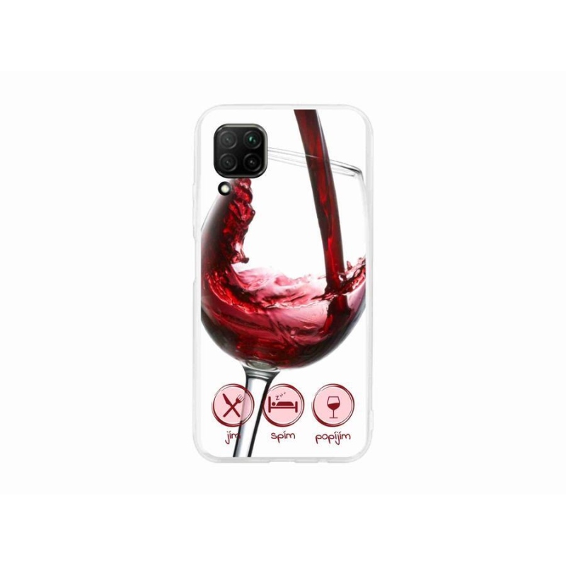 Gél tok mmCase mobiltelefonhoz Huawei P40 Lite - borospohár piros
