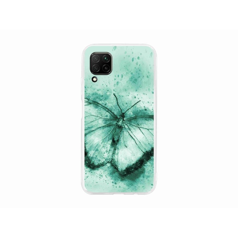 Gél tok mmCase a mobil Huawei P40 Lite készülékhez - zöld pillangó
