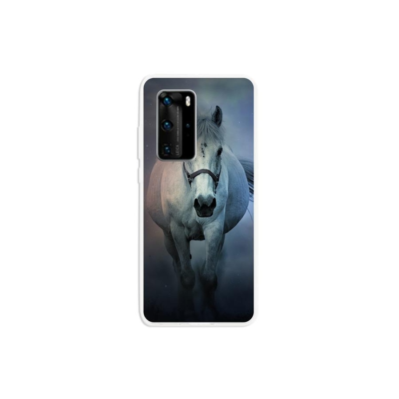 Gél tok mmCase a mobil Huawei P40 Pro - futó fehér lóhoz