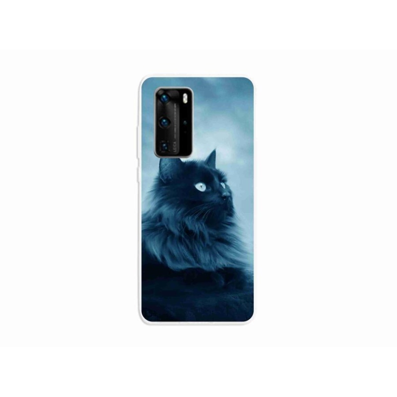 Gél tok mmCase mobil Huawei P40 Pro - fekete macska 1