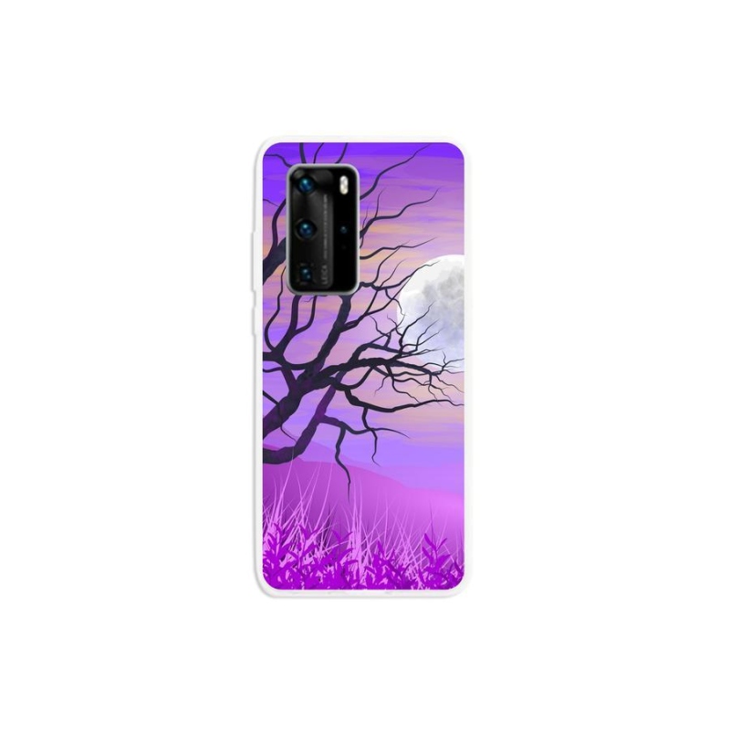 Gél tok mmCase a mobil Huawei P40 Pro - rajzfilmes kidőlt fa számára