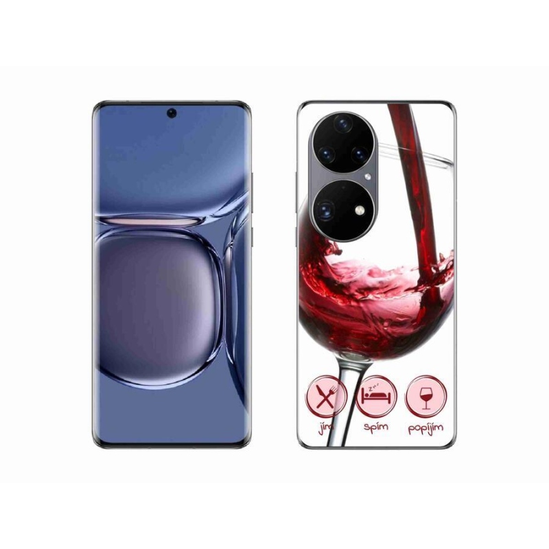 Gél tok mmCase mobiltelefonhoz Huawei P50 Pro - borospohár piros