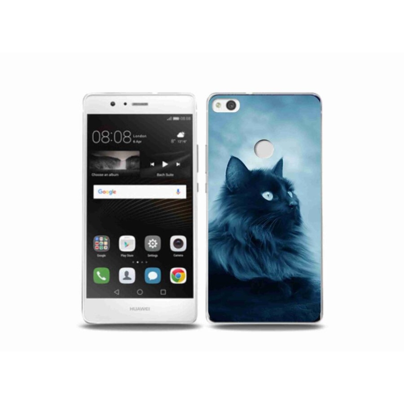 Gél tok mmCase a Huawei P9 Lite (2017) - fekete macska 1