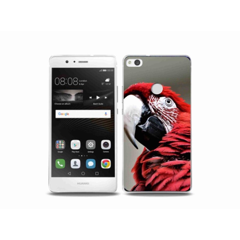 Gél tok mmCase mobiltelefonhoz Huawei P9 Lite (2017) - papagáj ara piros