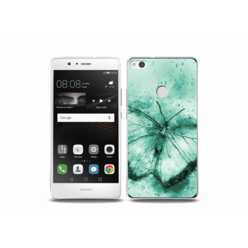 Gél tok mmCase a Huawei P9 Lite (2017) számára - zöld pillangó