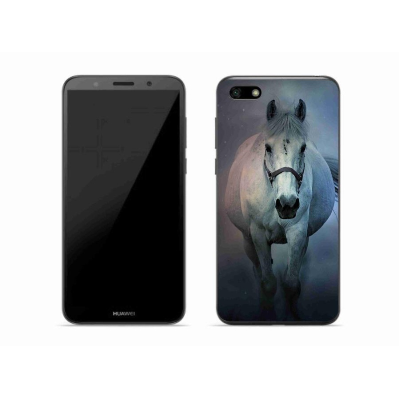 Gél tok mmCase a Huawei Y5 (2018) számára - futó fehér ló