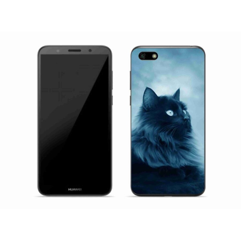 Gél tok mmCase mobiltelefonhoz Huawei Y5 (2018) - fekete macska 1