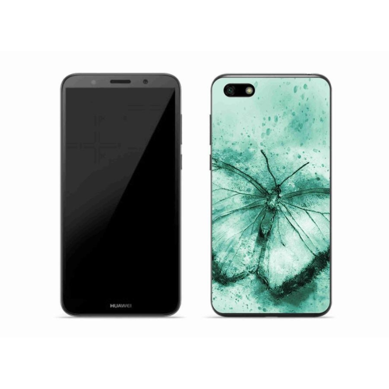 Gél tok mmCase mobiltelefonhoz Huawei Y5 (2018) - zöld pillangó