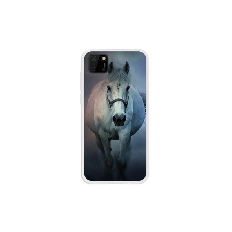 Gél tok mmCase a Huawei Y5p számára - futó fehér ló