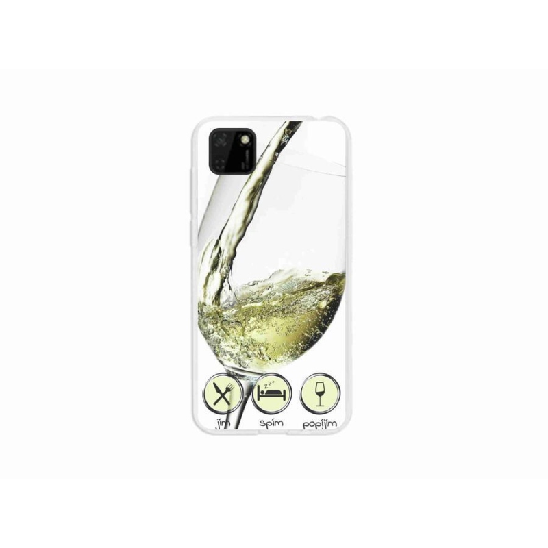 Gél tok mmCase mobil Huawei Y5p - borospohár fehér