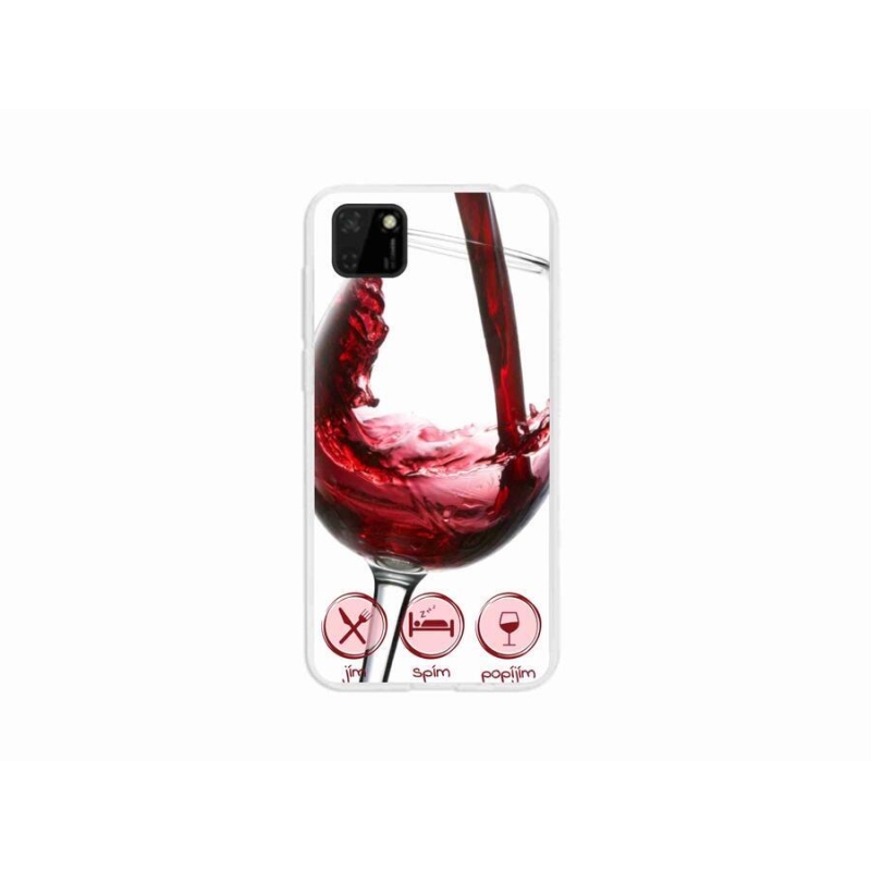 Gél tok mmCase mobil Huawei Y5p - borospohár piros