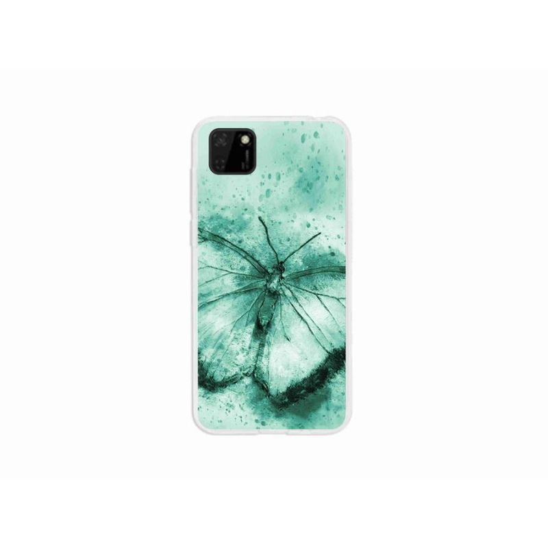 Gél tok mmCase a mobil Huawei Y5p - zöld pillangóhoz