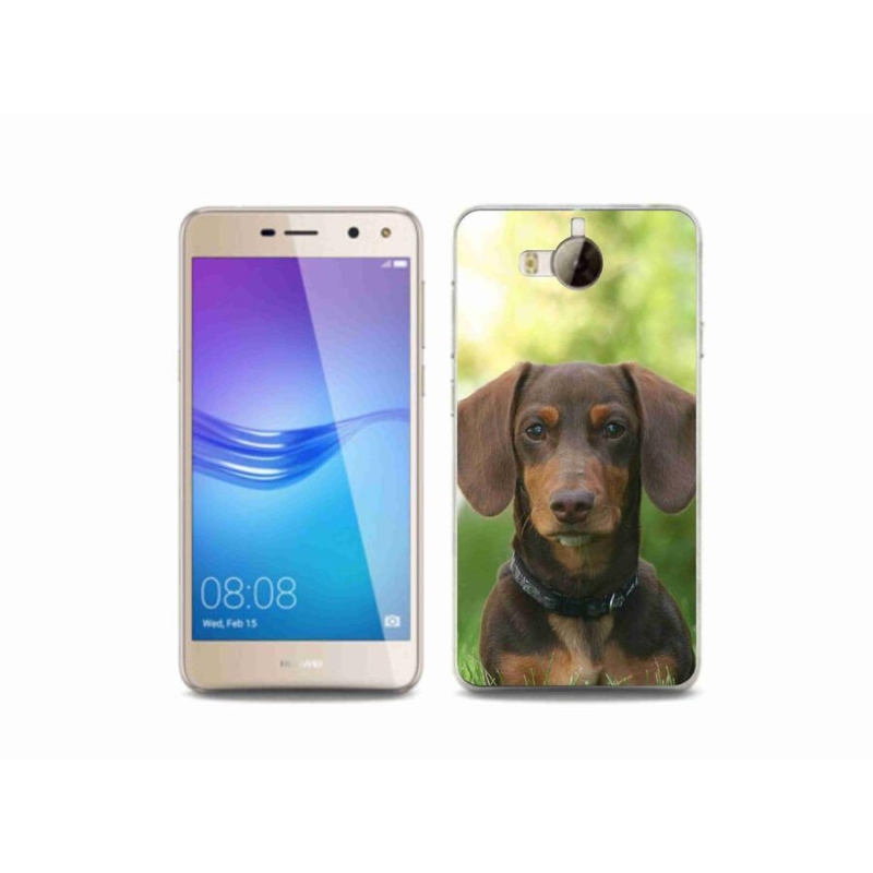 Gél tok mmCase mobiltelefonhoz Huawei Y6 (2017) - barna tacskó