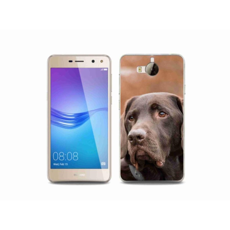 Gél tok mmCase mobiltelefonhoz Huawei Y6 (2017) - barna labrador