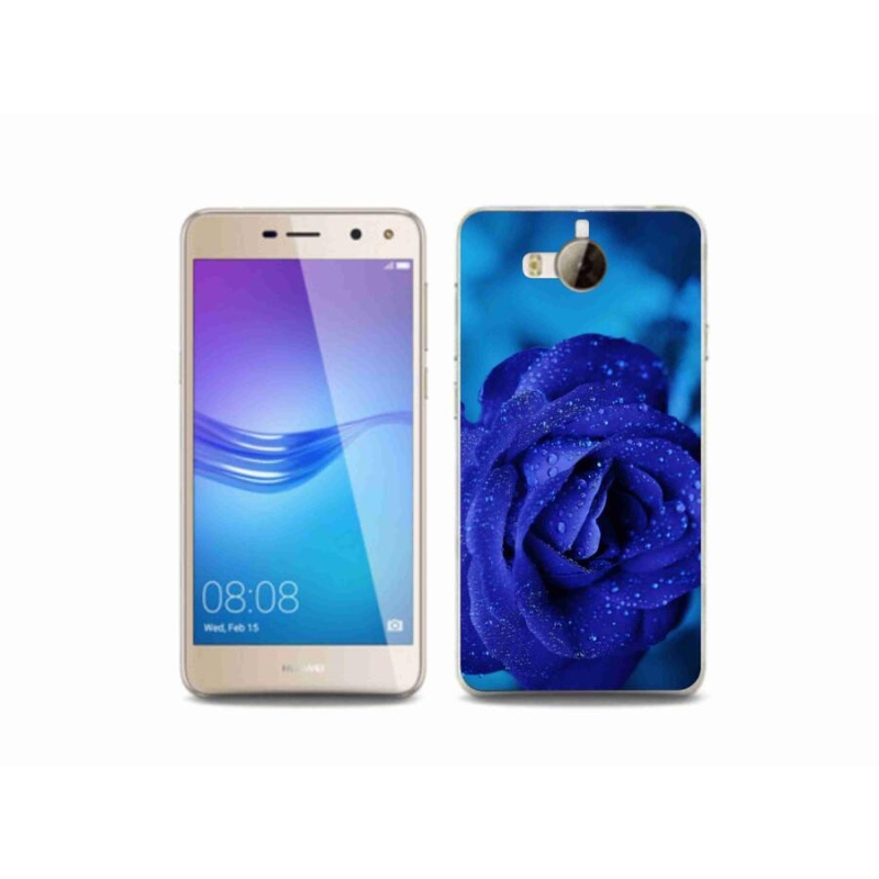 Gél tok mmCase mobiltelefonhoz Huawei Y6 (2017) - kék rózsa
