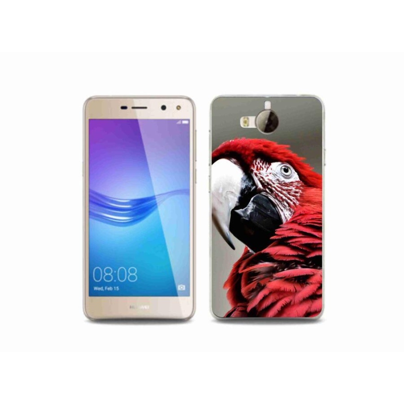 Gél tok mmCase mobiltelefonhoz Huawei Y6 (2017) - papagáj ara piros