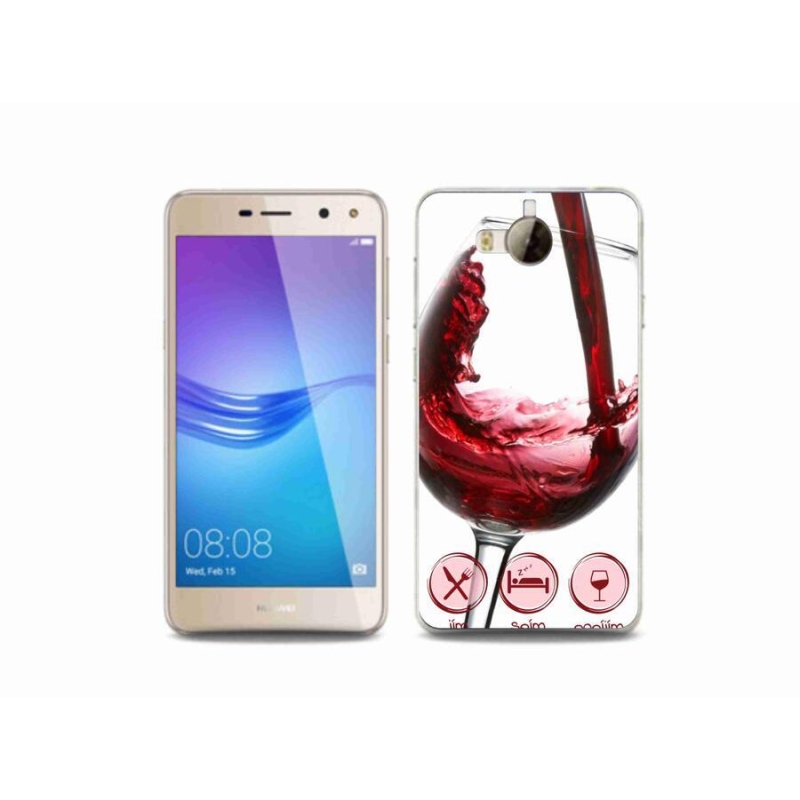 Gél tok mmCase mobiltelefonhoz Huawei Y6 (2017) - borospohár piros