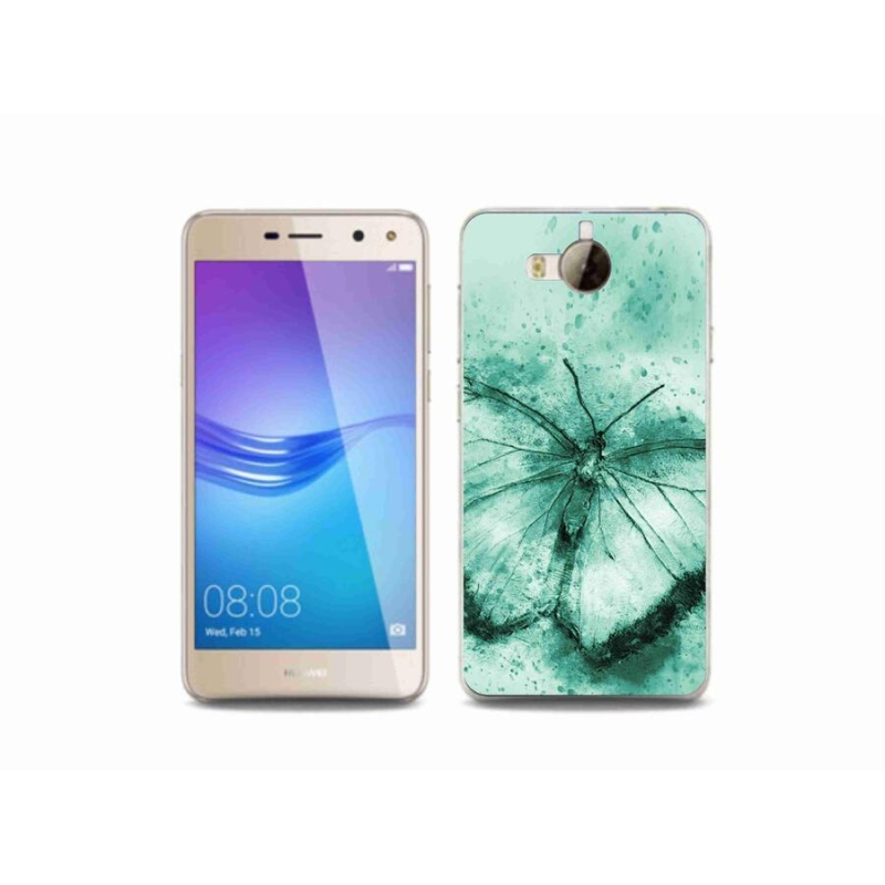 Gél tok mmCase mobiltelefonhoz Huawei Y6 (2017) - zöld pillangó