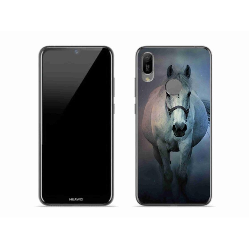 Gél tok mmCase a Huawei Y6 (2019) számára - futó fehér ló