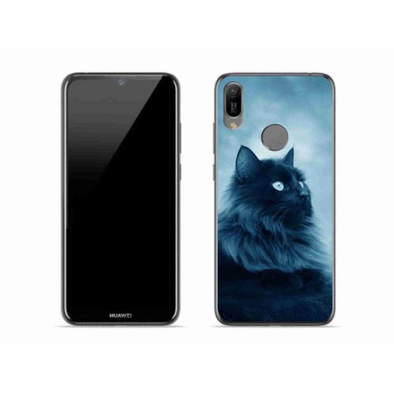 Gél tok mmCase a mobil Huawei Y6 (2019) - fekete macska 1