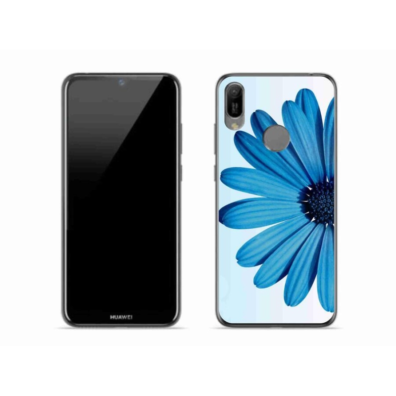 Gél tok mmCase mobiltelefonhoz Huawei Y6 (2019) - kék margaréta