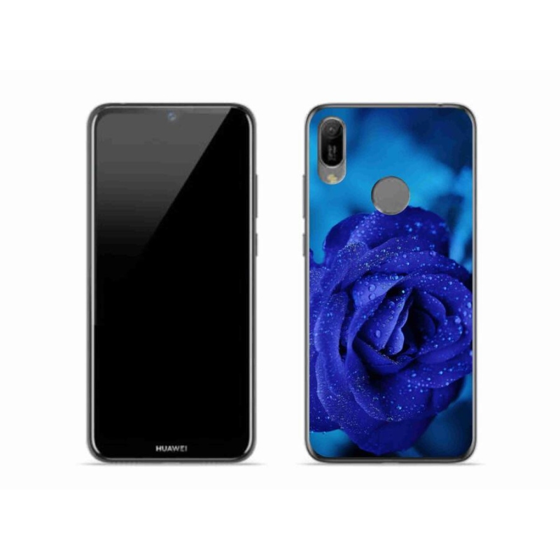 Gél tok mmCase mobiltelefonhoz Huawei Y6 (2019) - kék rózsa