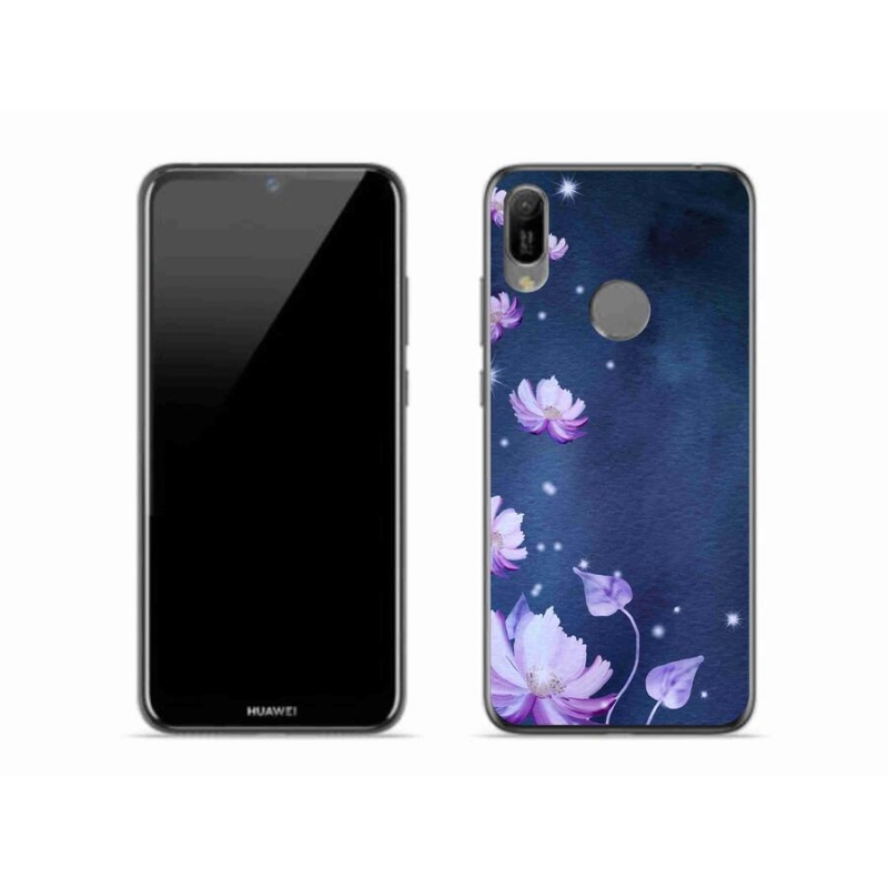 Gél tok mmCase a mobil Huawei Y6 (2019) számára - hulló virágok